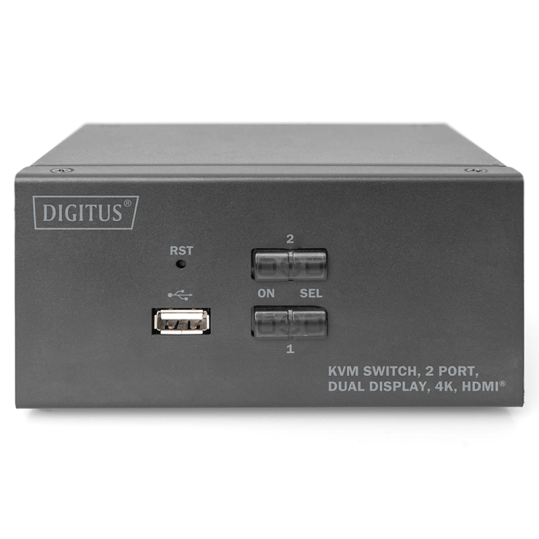 Digitus 2-porters Dual Display 4K HDMI KVM-svitsj