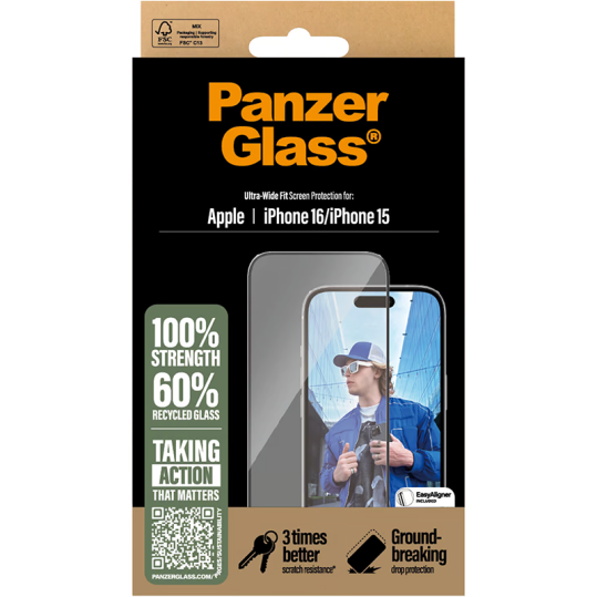 Panzerglass Ultra-Wide Fit iPhone 15 & 16